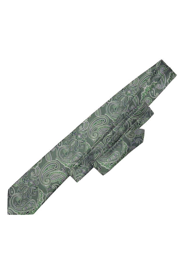 Pavia - Silk Jacquard Tie for Men, Alternate, color, Emerald Green