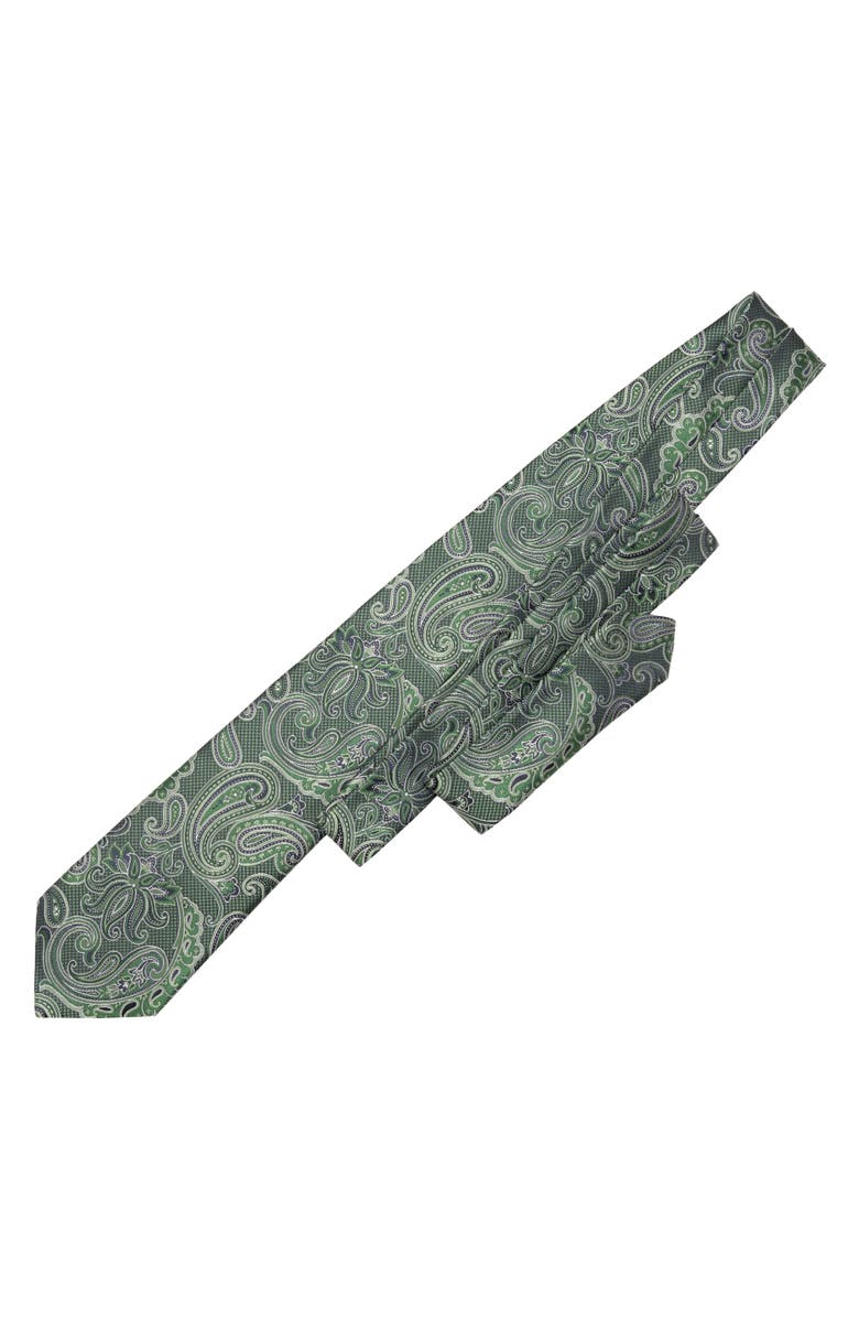 Elizabetta Pavia - Silk Jacquard Tie for Men, Alternate, color, Emerald Green