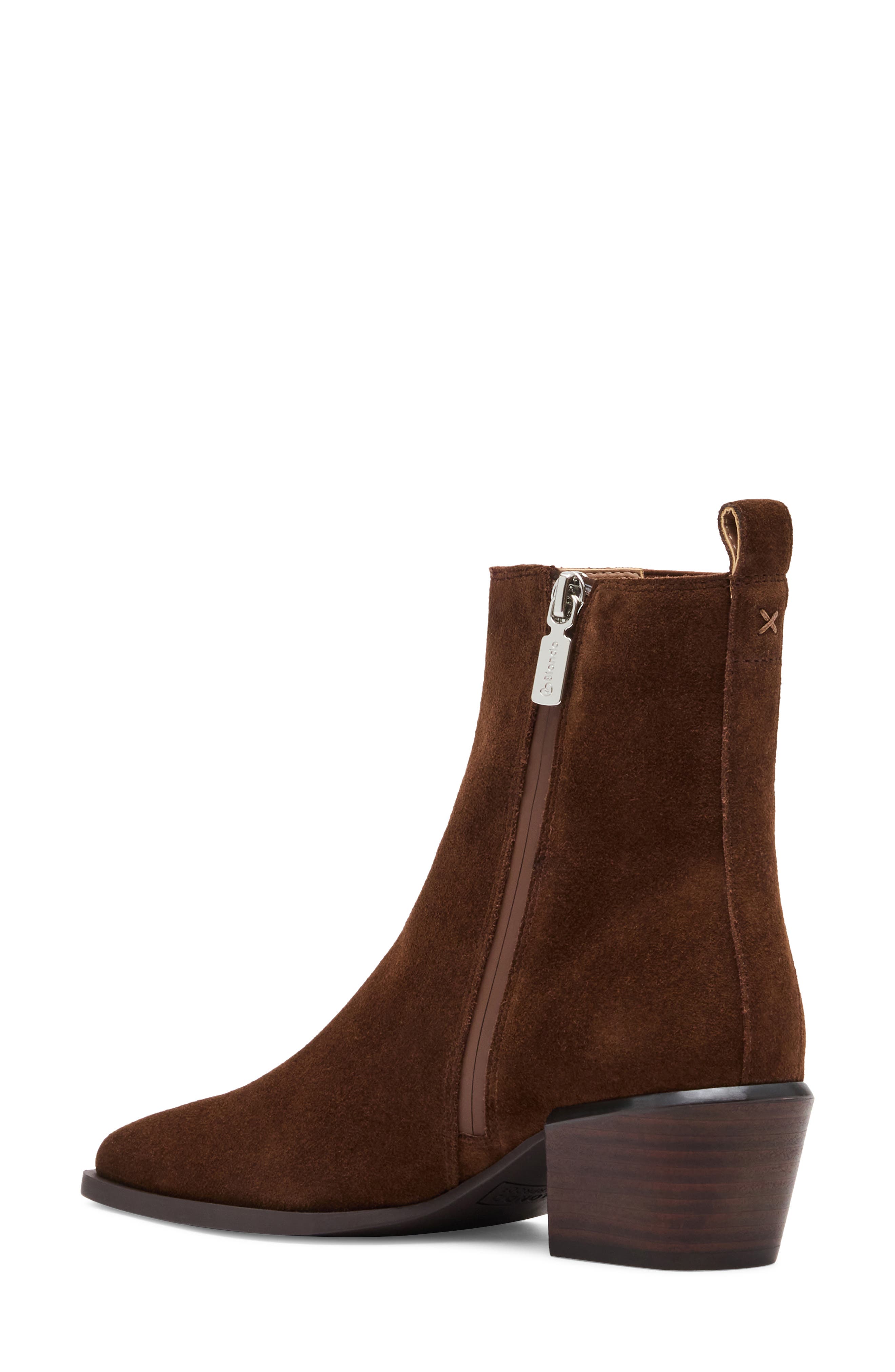 Dusi Leather Chelsea Bootie, Alternate, color, CHOCOLATE SUEDE