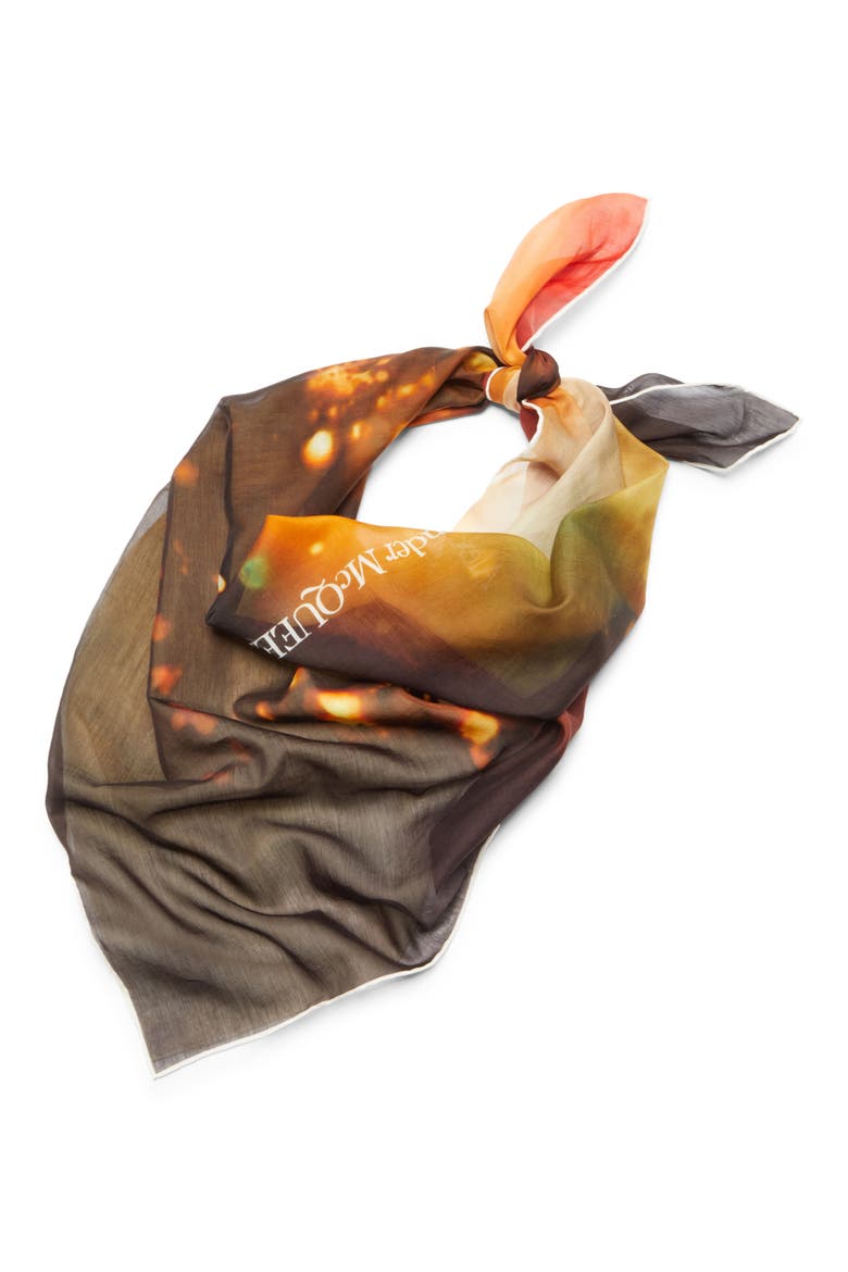 Sci-Fi Iris Cotton & Silk Square Scarf, Alternate, color, 7160 SUN/ BLACK