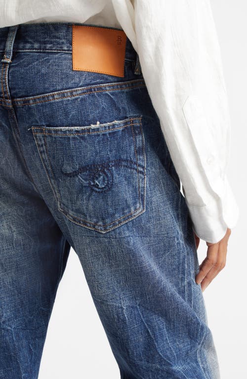 Shop R13 Raw Hem Boyfriend Jeans In Tyne Selvedge Blue