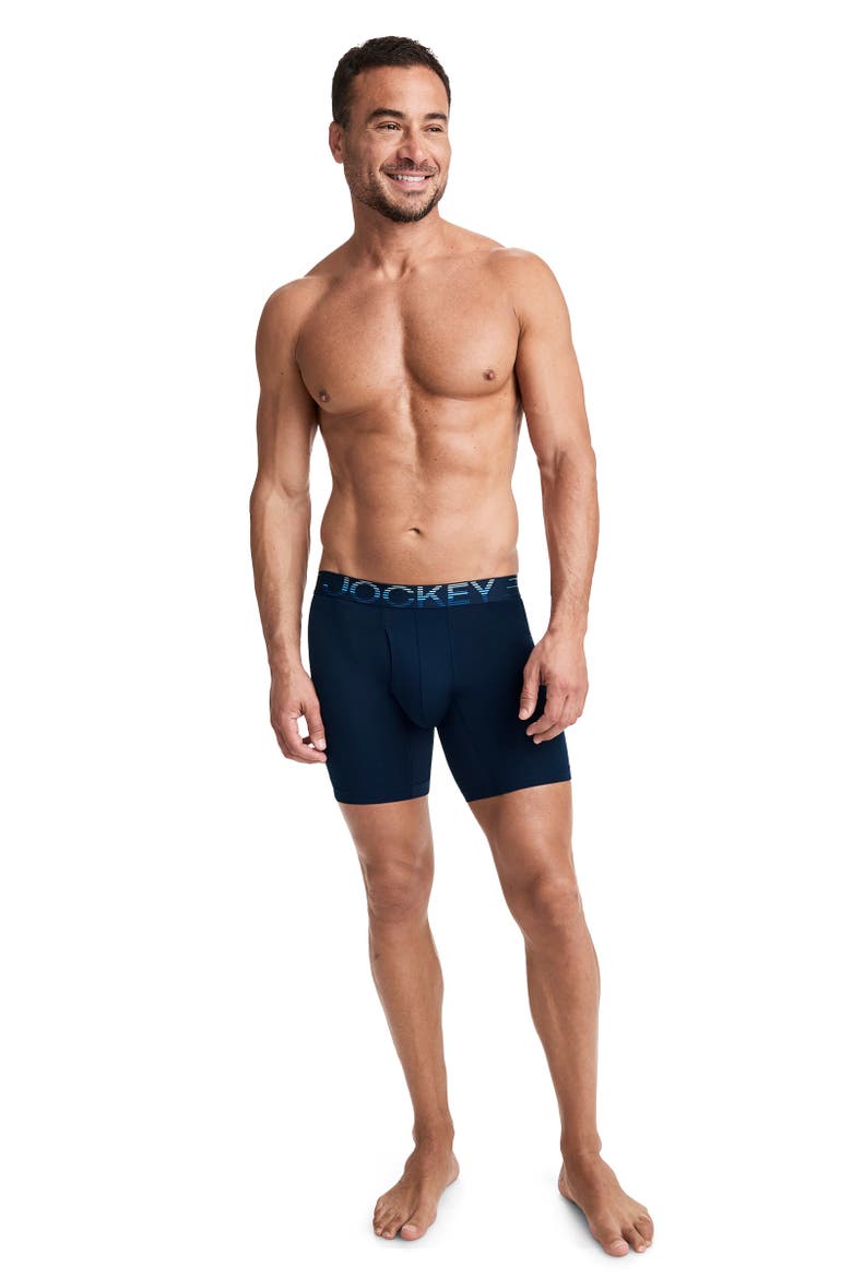 Men's EverActive Zero Chafe 6" Microfiber Boxer Brief - 3 Pack, Alternate, color, Ocean Dove
