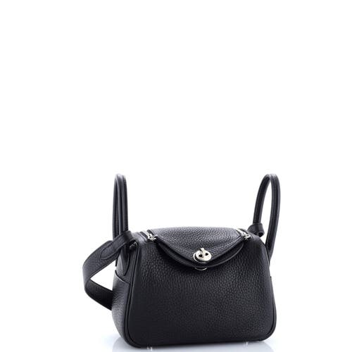 Pre-owned Hermes Hermes Lindy Bag Clemence Mini In Black