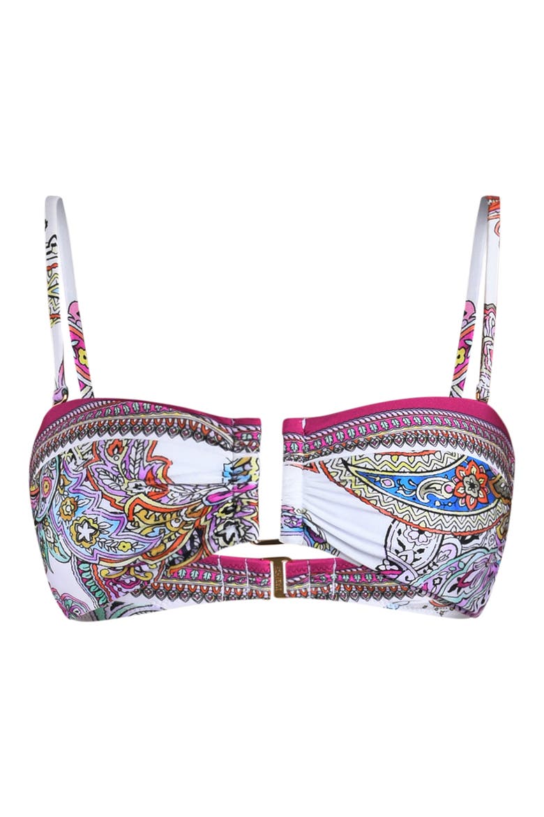 Krysta Bright Paisley Bikini Top, Alternate, color, WHITE MULTI