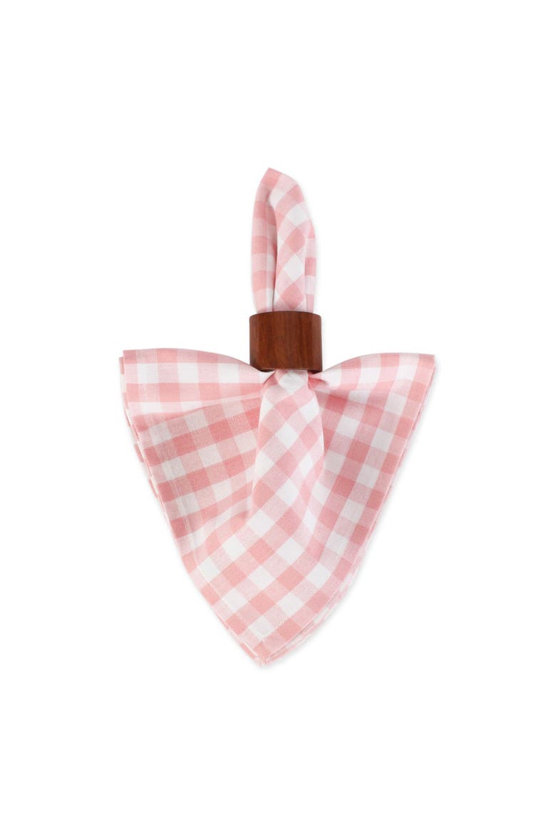 Gingham Cotton Napkin Set/4, Alternate, color, Pink/White