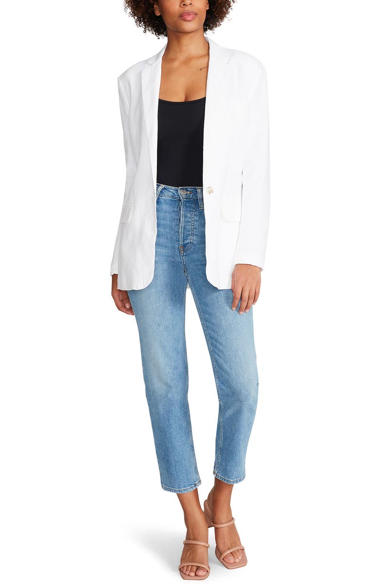 Steve Madden On the Edge Linen Blend Blazer, Alternate, color, 