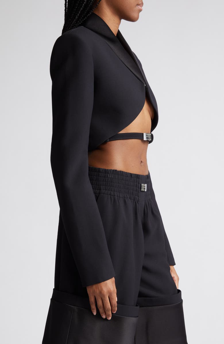 Brandon Maxwell The Mya Wool Blend Crop Tuxedo Jacket, Alternate, color,