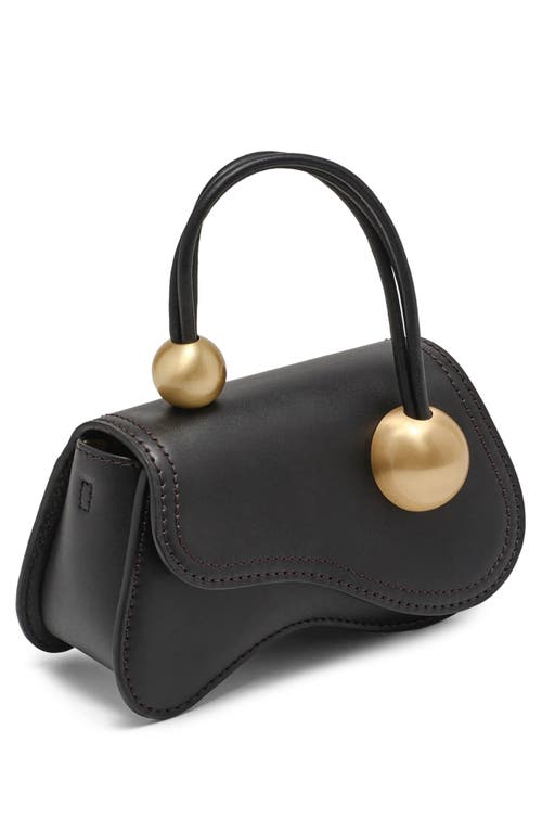 Cult Gaia Kazia Leather Nano Crossbody Bag In Black