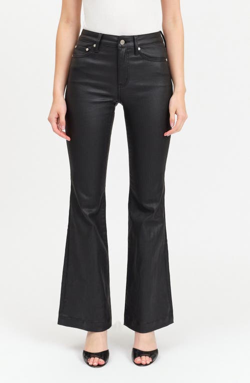 DAZE The Heartbreaker Coated Faux Leather Flare Jeans in Coated Asphalt 