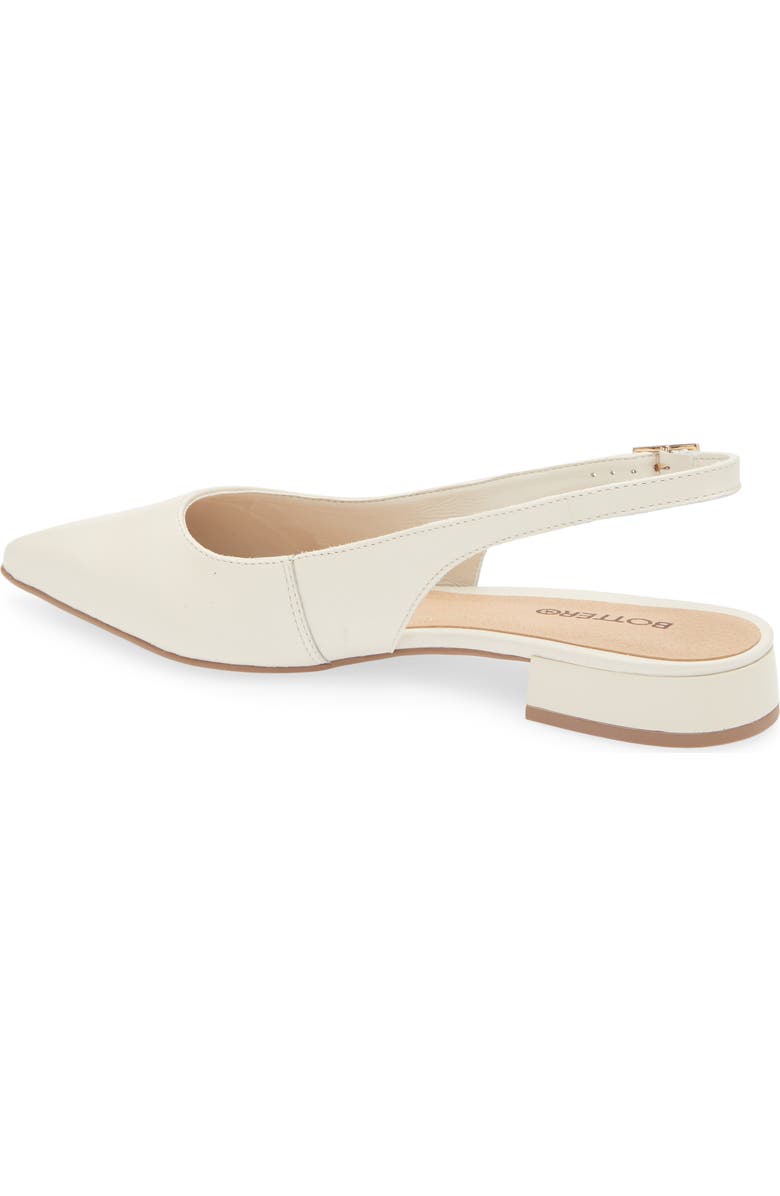 Bottero Alessandra Slingback Pointed Toe Flat, Alternate, color, Off White