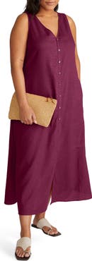 Universal Standard Islet Linen Blend Maxi Dress