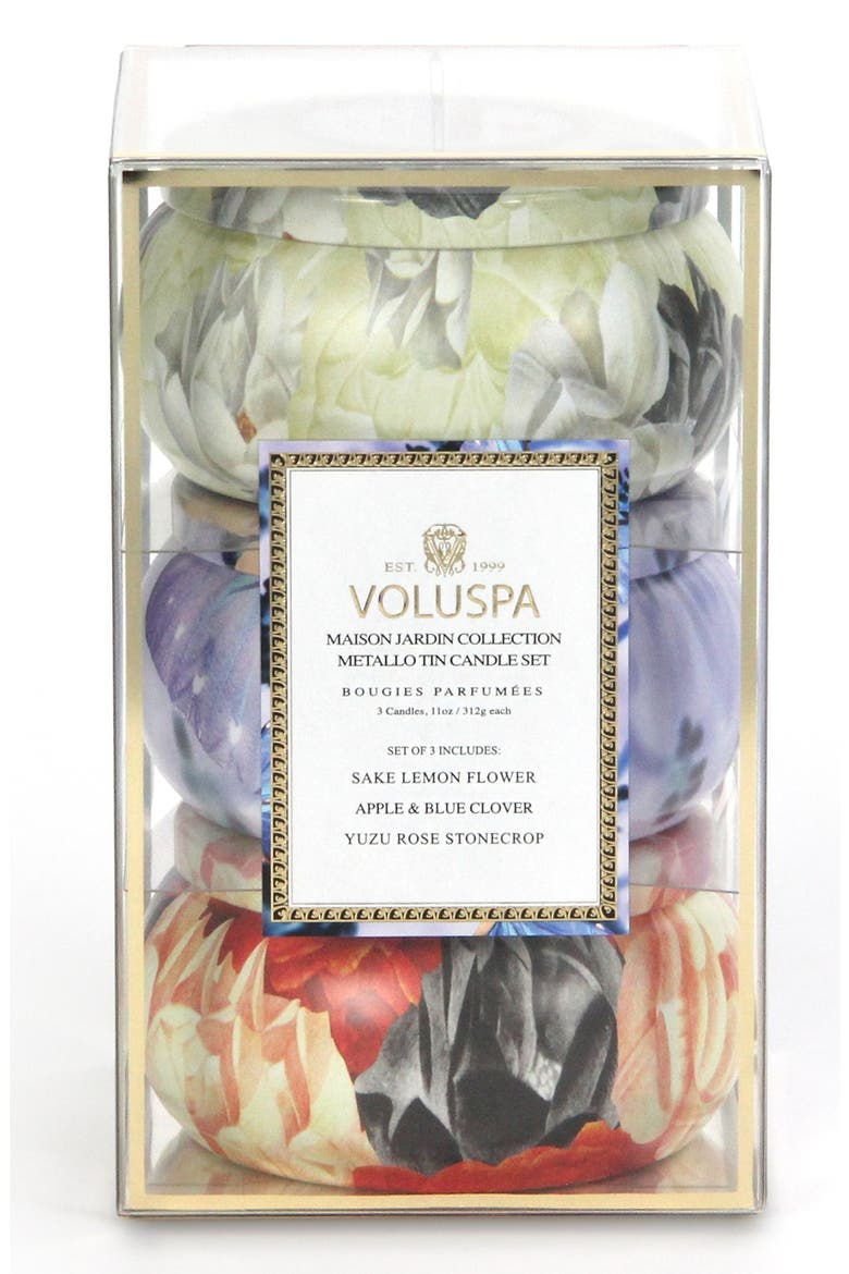 Maison Jardin Two-Wick Tin Candle Trio (Nordstrom Exclusive), Main, color, NO COLOR