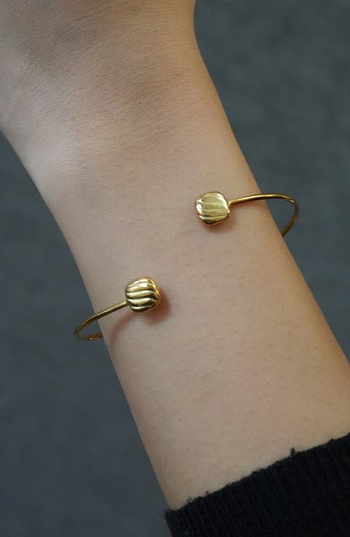 Argento Vivo Sterling Silver Rib Textured Cuff Bracelet In Gold