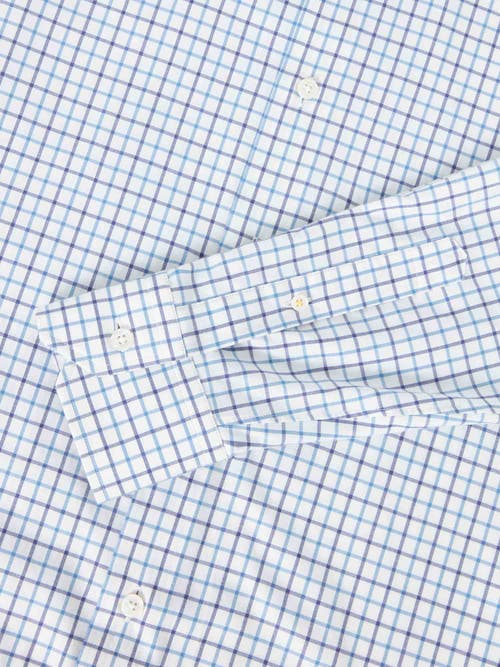 Robert Talbott Reynolds Ultra Light Weight Brushed Tattersall Shirt In Blue