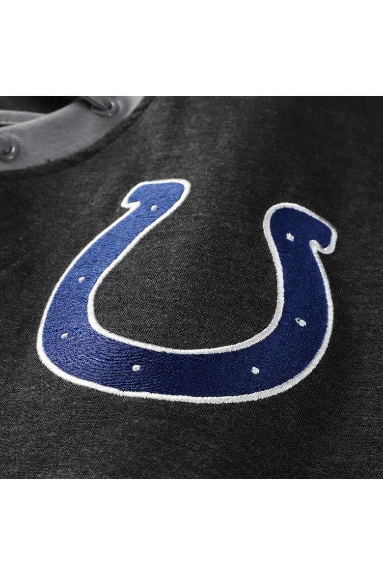 Women's New Era Black Indianapolis Colts Plus Size Throwback Lace-Up Long Sleeve T-Shirt, Alternate, color, Black