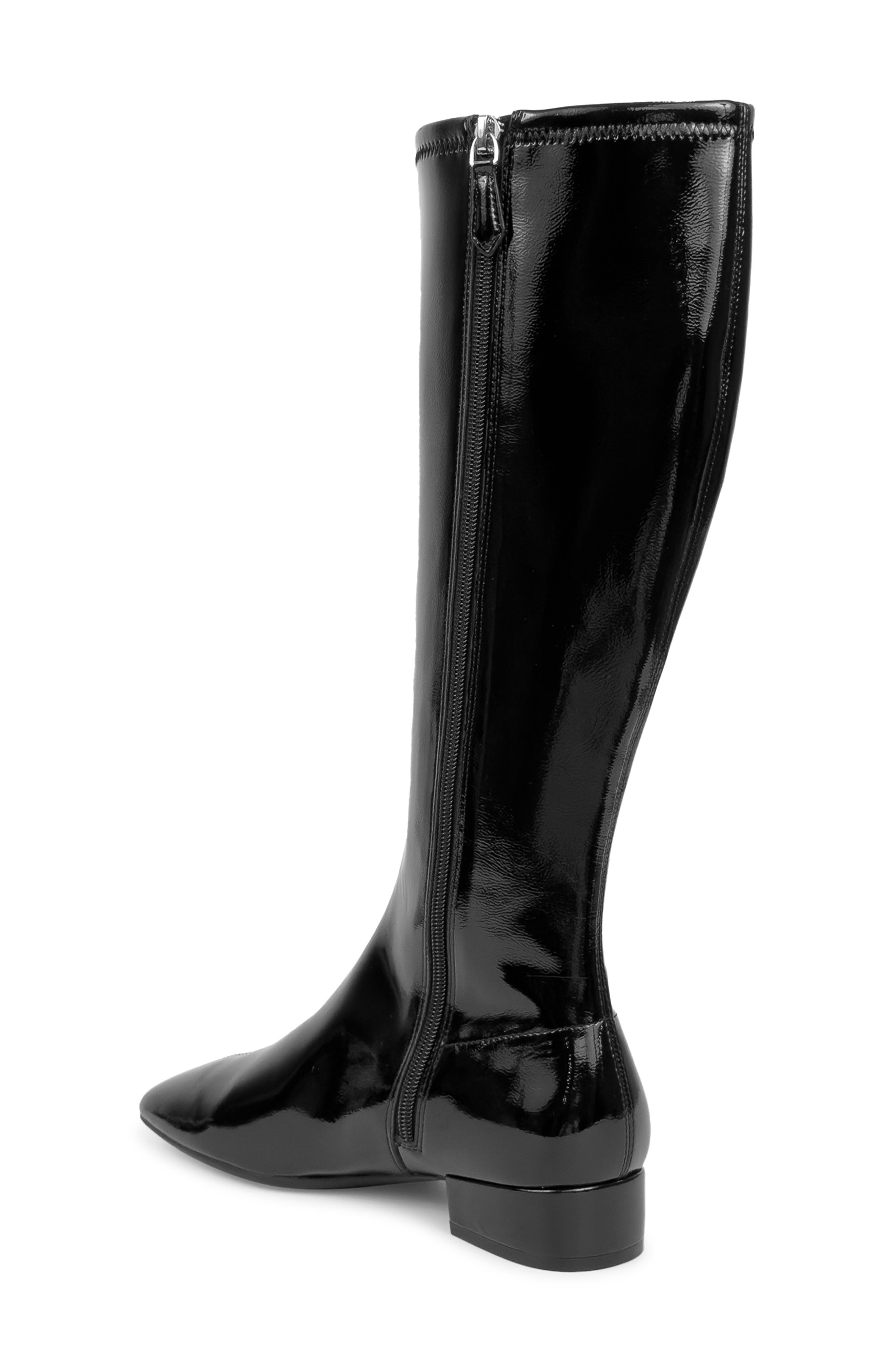 Aerosoles Nana Knee High Boot, Alternate, color, Black Stretch Crinkle Patent