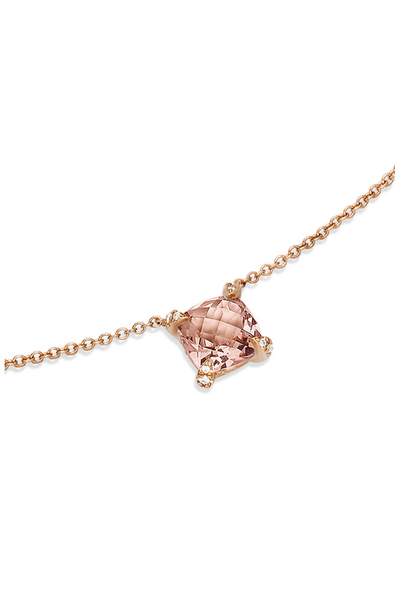 Châtelaine® 18k Rose Gold Pendant Necklace with Diamonds, Alternate, color, ROSE GOLD/ DIAMOND/ MORGANITE