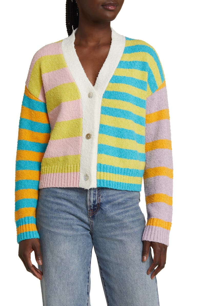Rails Geneva Stripe Cotton Blend Cardigan, Main, color,
