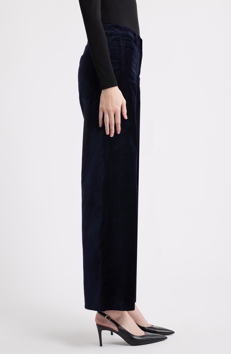 FRAME Le Slim Palazzo Velveteen Pants, Alternate, color, Navy Velvet