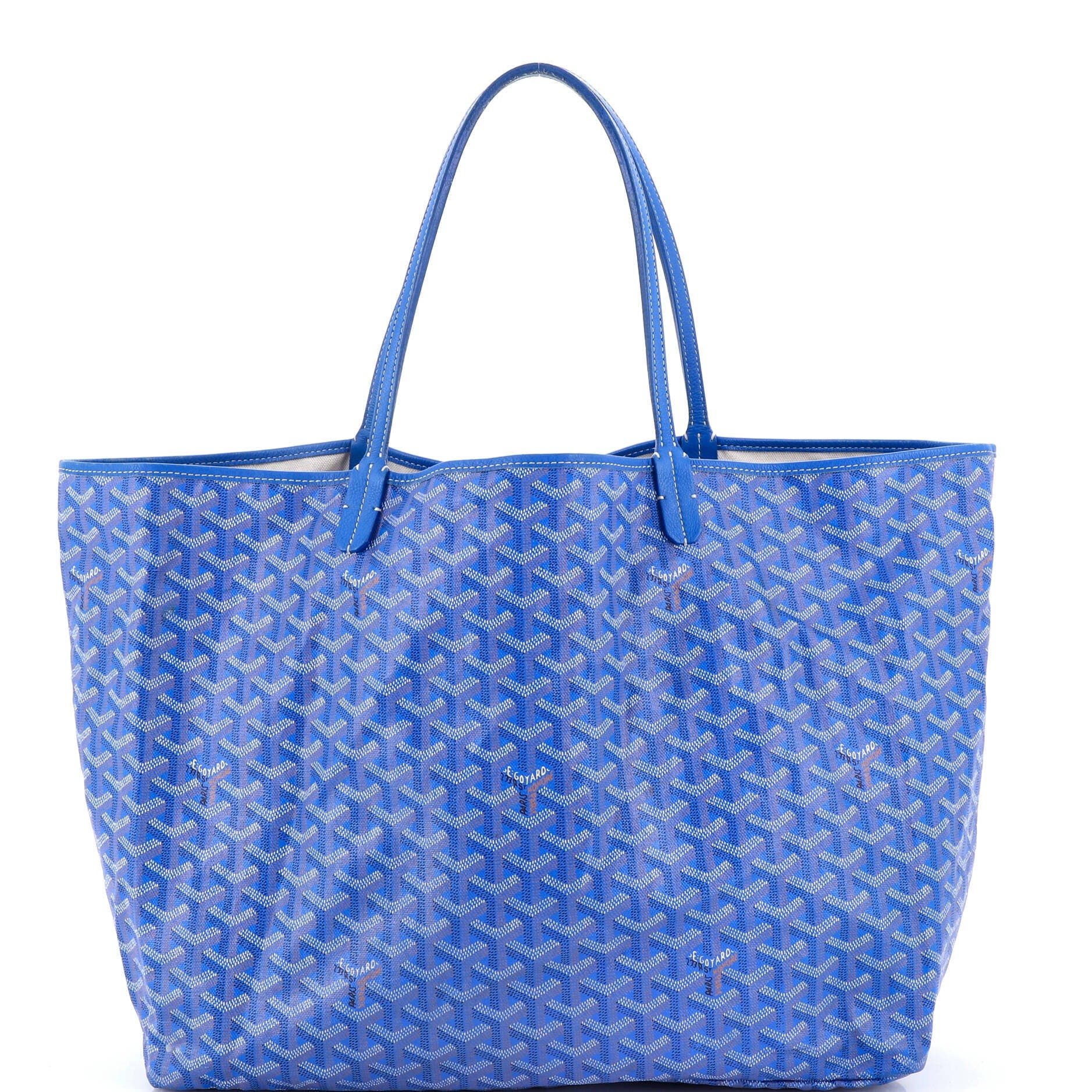 Pre-Owned Goyard Saint Louis Tote Coated Canvas GM, Main, color, Blue