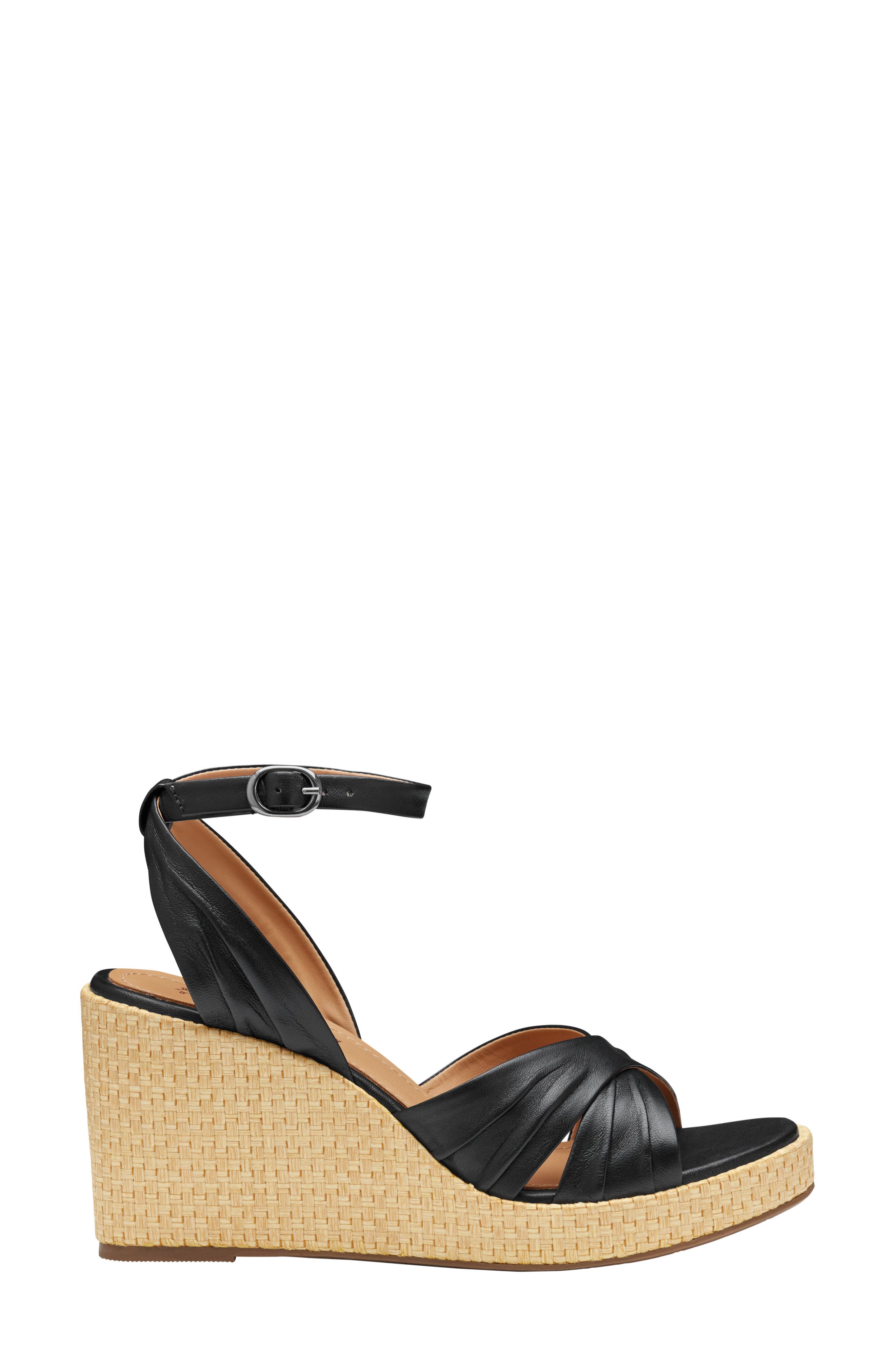 Marcia Platform Wedge Sandal, Alternate, color, BLACK GLOVE LEATHER