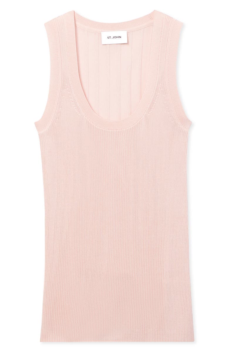 ST. JOHN Silky Rib Knit Tank, Alternate, color, 