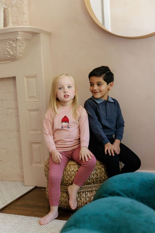 Ely's & Co. French Terry Autumn Kids Collection In Pink