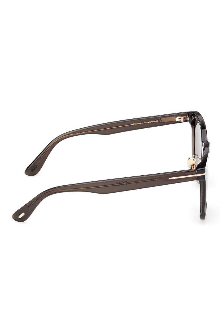 58mm Square Sunglasses, Alternate, color, SHINY BEIGE / SMOKE