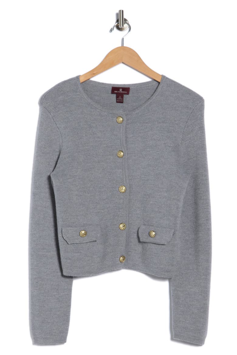 Merino Wool Crop Cardigan, Alternate, color, GREY