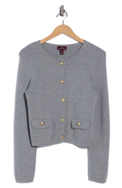 Bruno Magli Merino Wool Crop Cardigan In Gray
