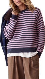 Marine Layer Suki Striped Crewneck Sweater