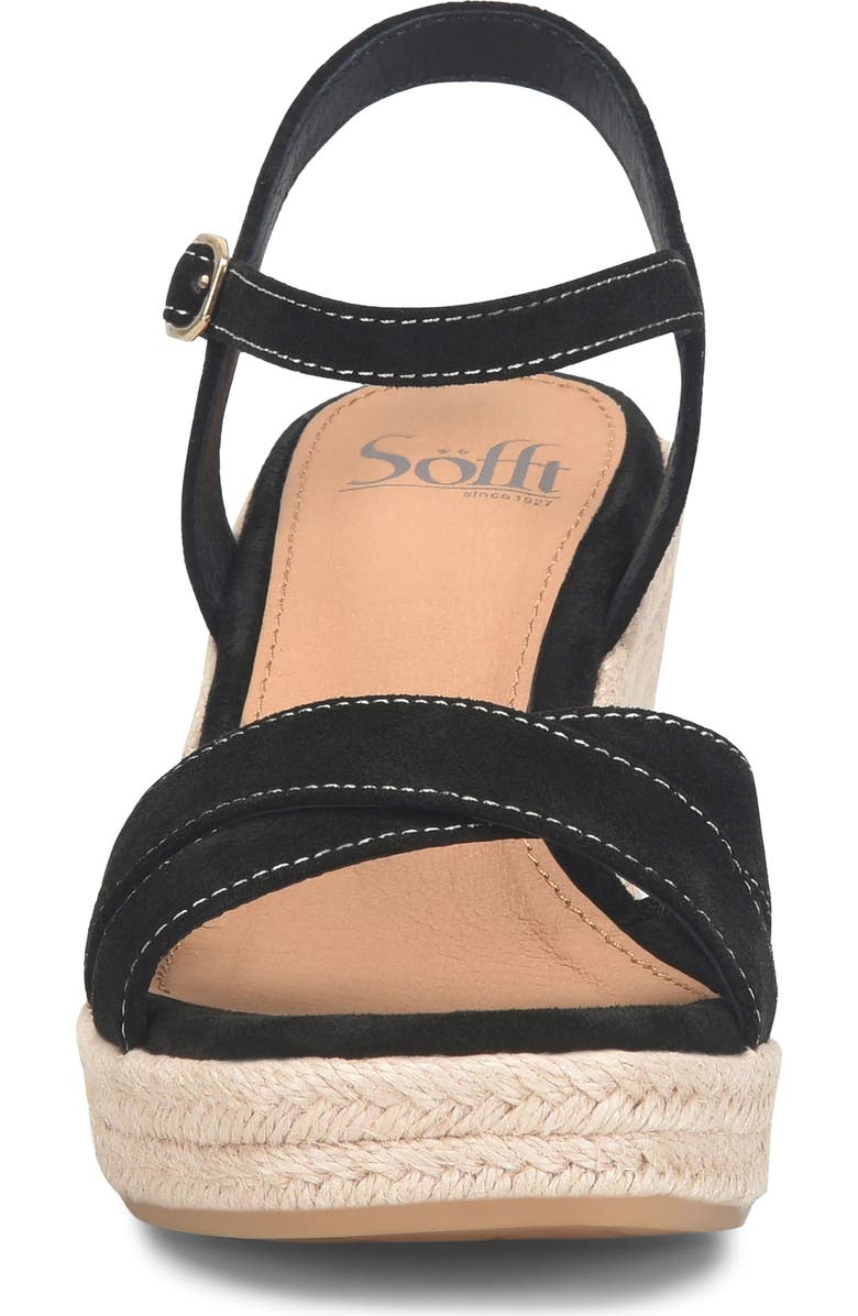 Söfft Neely Ankle Strap Platform Espadrille Sandal, Alternate, color, Black Suede