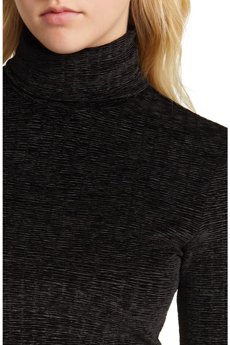 Stretch Velvet Turtleneck, Alternate, color, BLACK