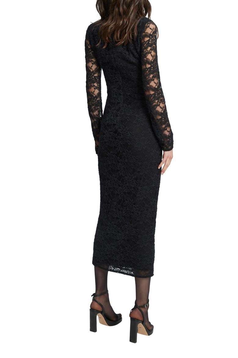 Meghan Lace Long Sleeve Dress, Alternate, color, BLACK