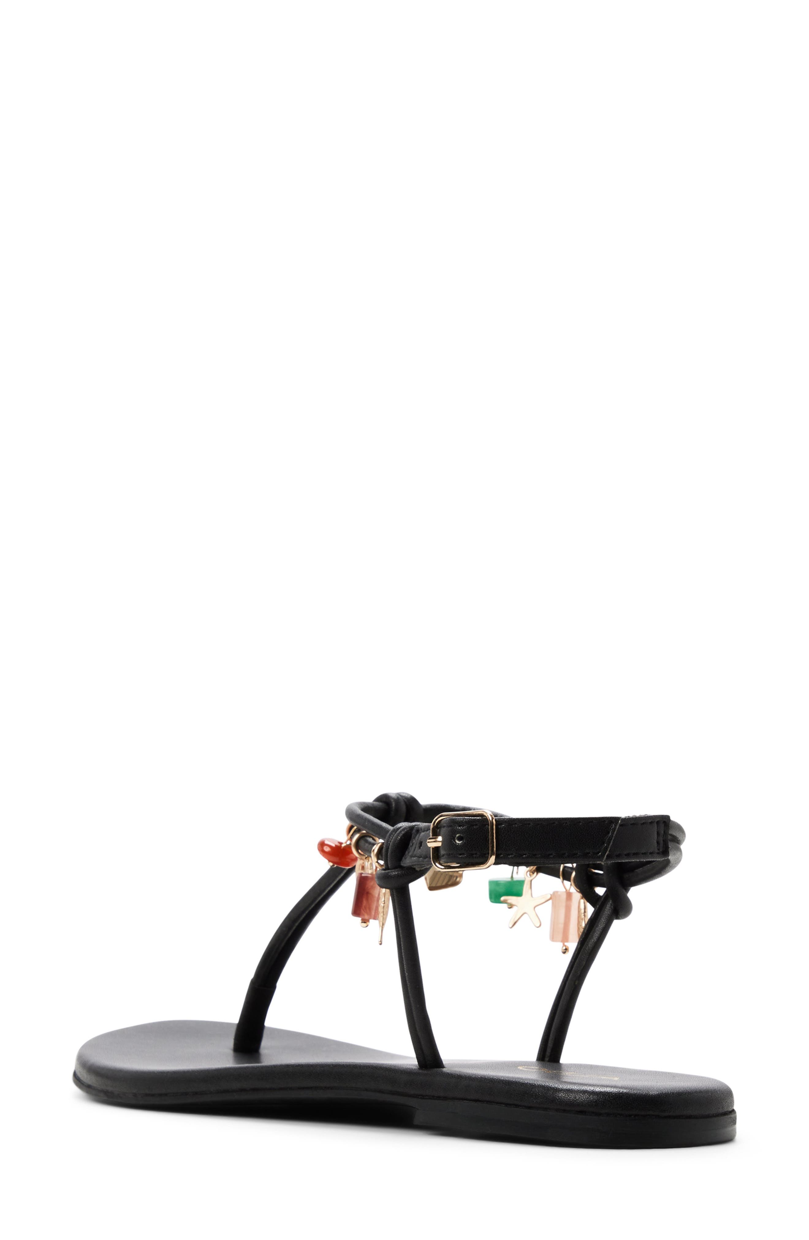 ALDO Seajewels Ankle Strap Sandal, Alternate, color, Black