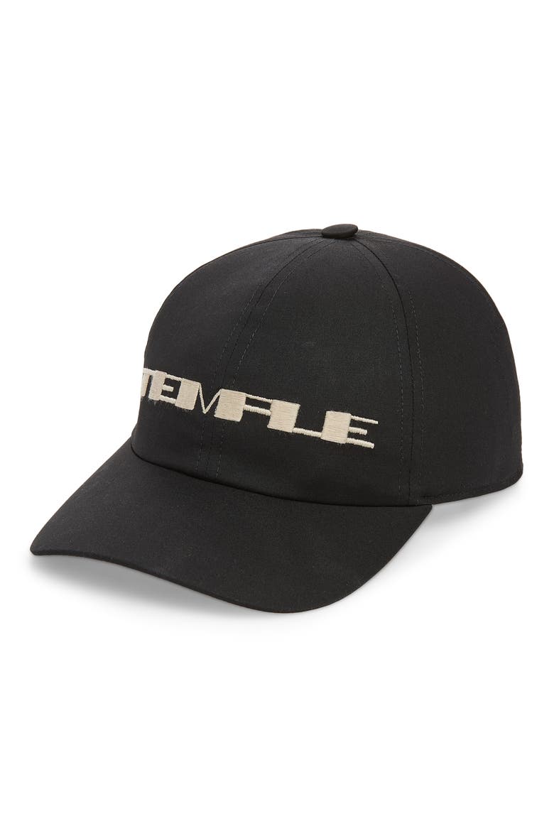 Temple Baseball Cap, Main, color, BLACK/ PEARL