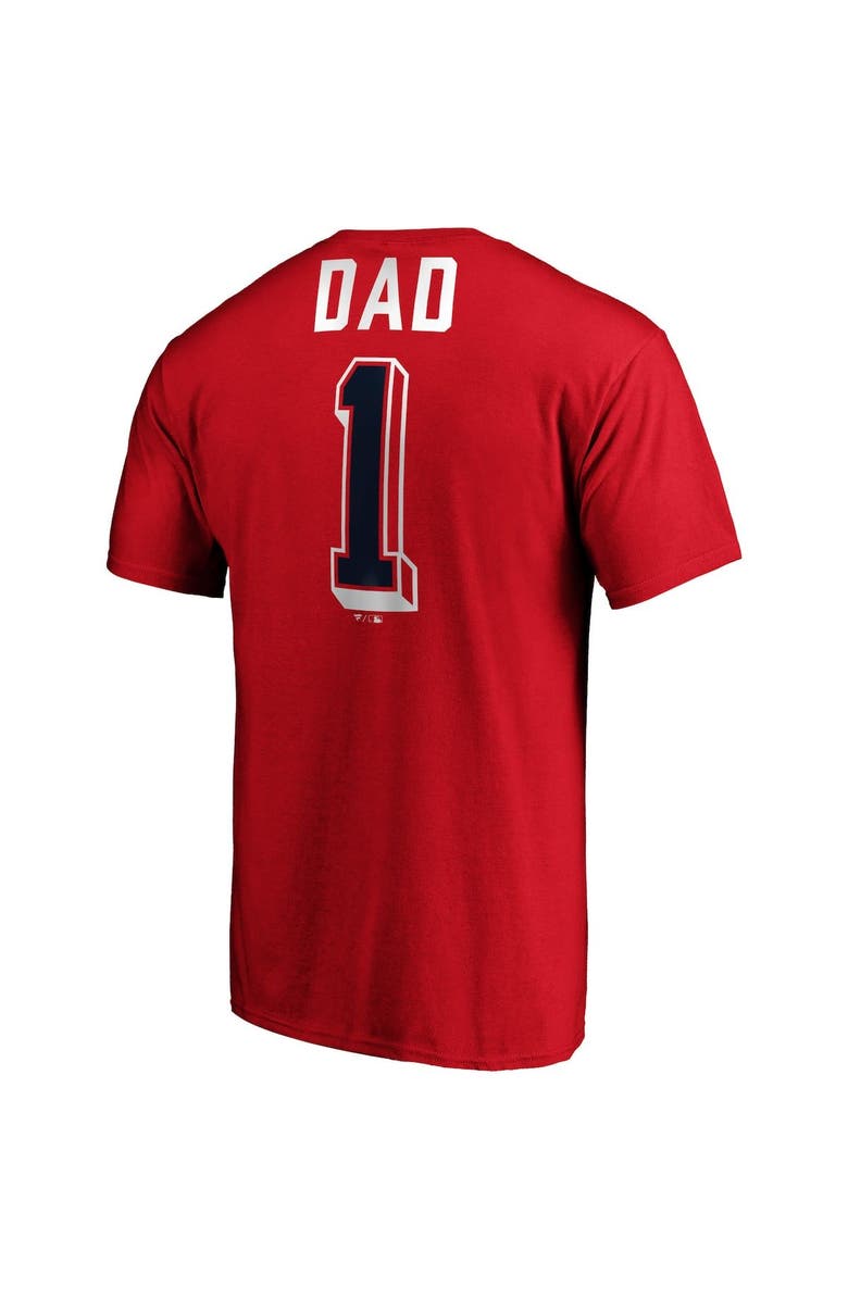 FANATICS Men's Fanatics Branded Red Washington Nationals Number One Dad Team T-Shirt, Alternate, color, 