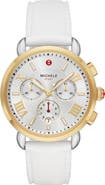 MICHELE Sport Sail Chronograph Watch Head with Silicone Strap, 38mm