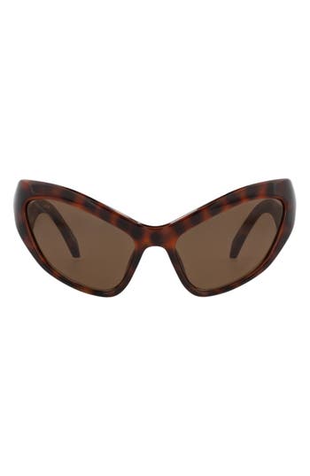 Balenciaga Acetate Havana Sunglasses In Brown