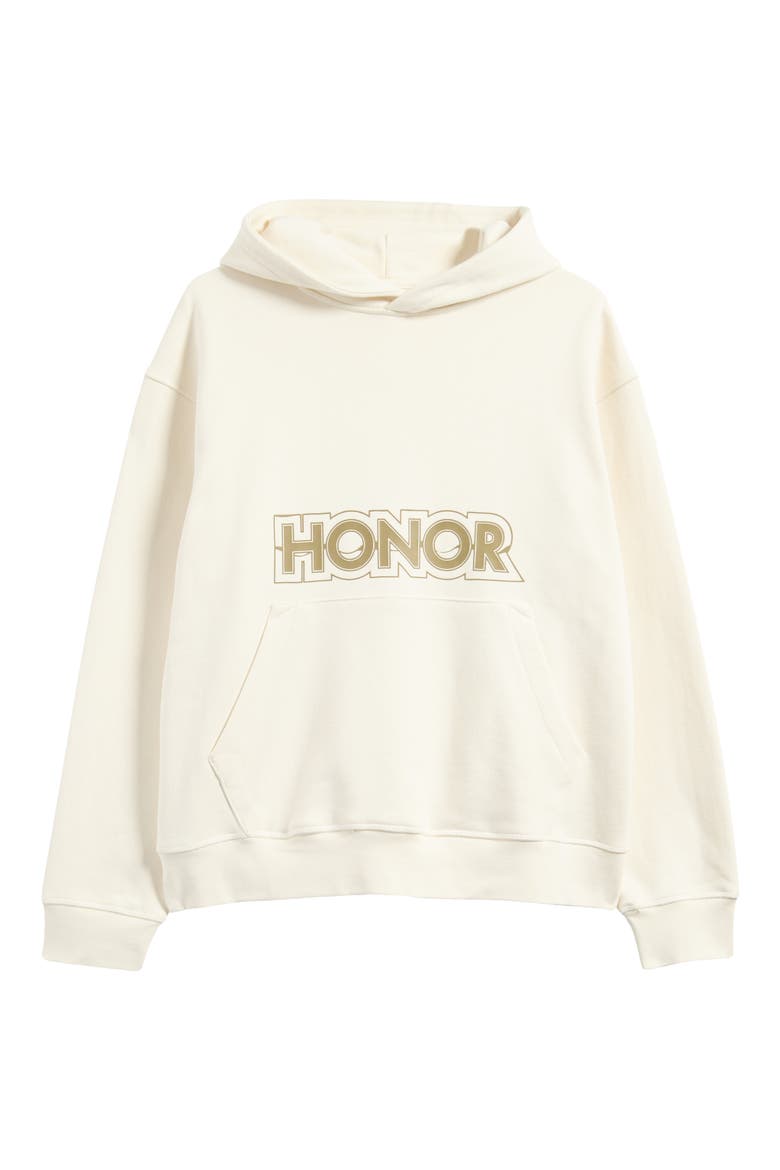 Crop Logo Graphic Hoodie (Nordstrom Exclusive), Alternate, color, BONE