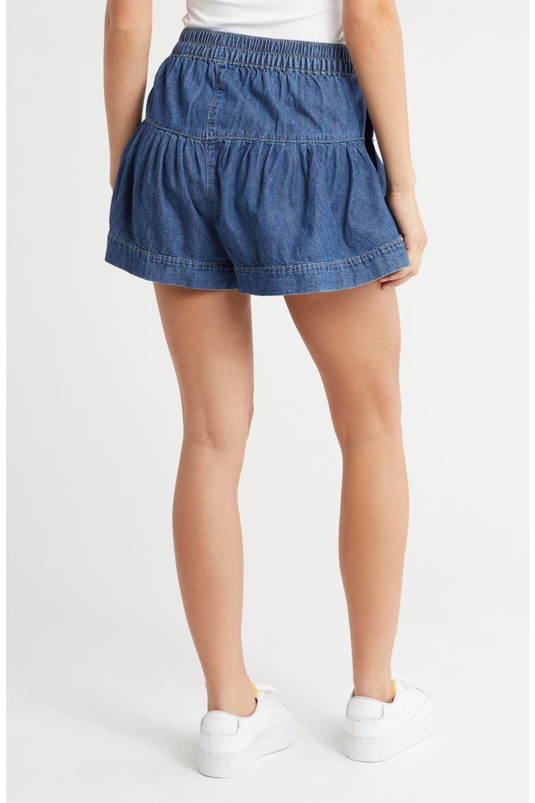 Fleur Denim Shorts, Alternate, color, BLUE