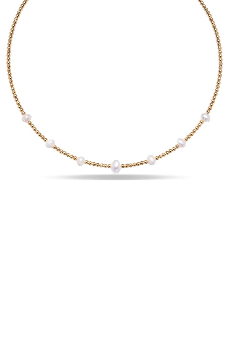 Helena Freshwater Pearl Collar Necklace, Alternate, color, GOLD