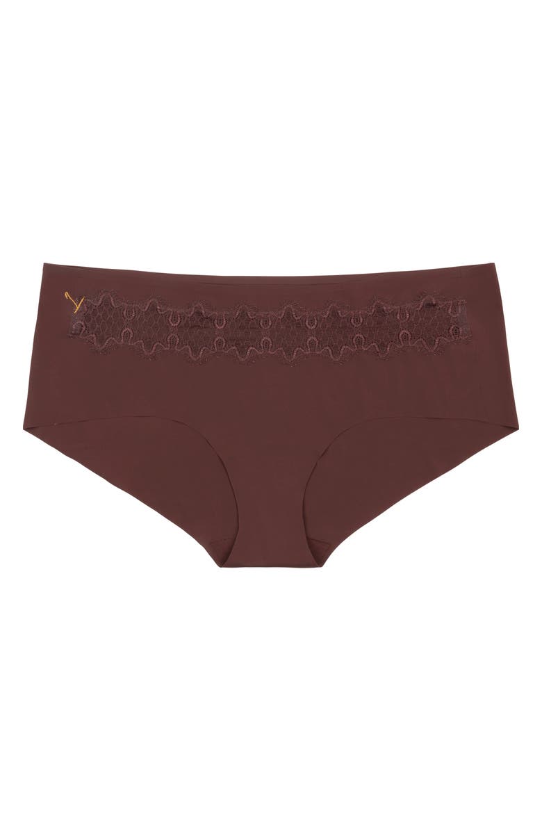 Uwila Warrior Soft Seamless Briefs with Lace, Alternate, color, Chocolate