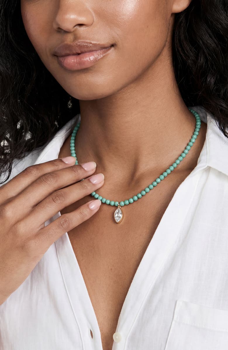 Ettika Marquise Beaded Necklace, Alternate, color, Turquoise