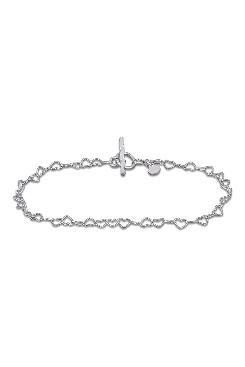 Heart Link Bracelet, Main, color, SILVER