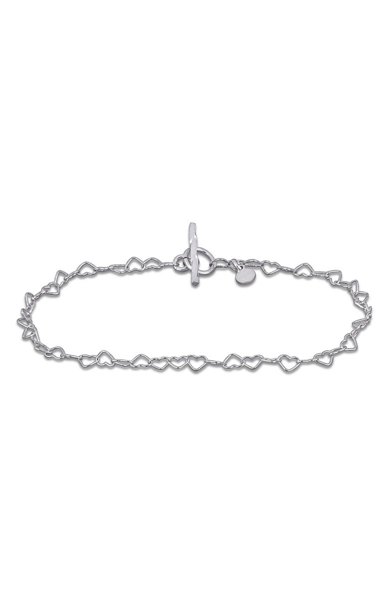 DELMAR Heart Link Bracelet, Main, color, Silver