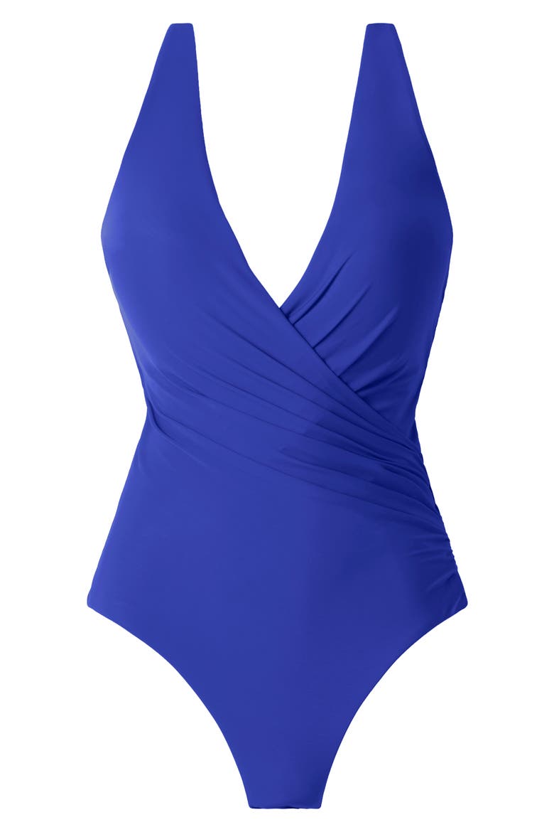 Wrapsody One-Piece Swimsuit, Alternate, color, DELPHINE BLUE