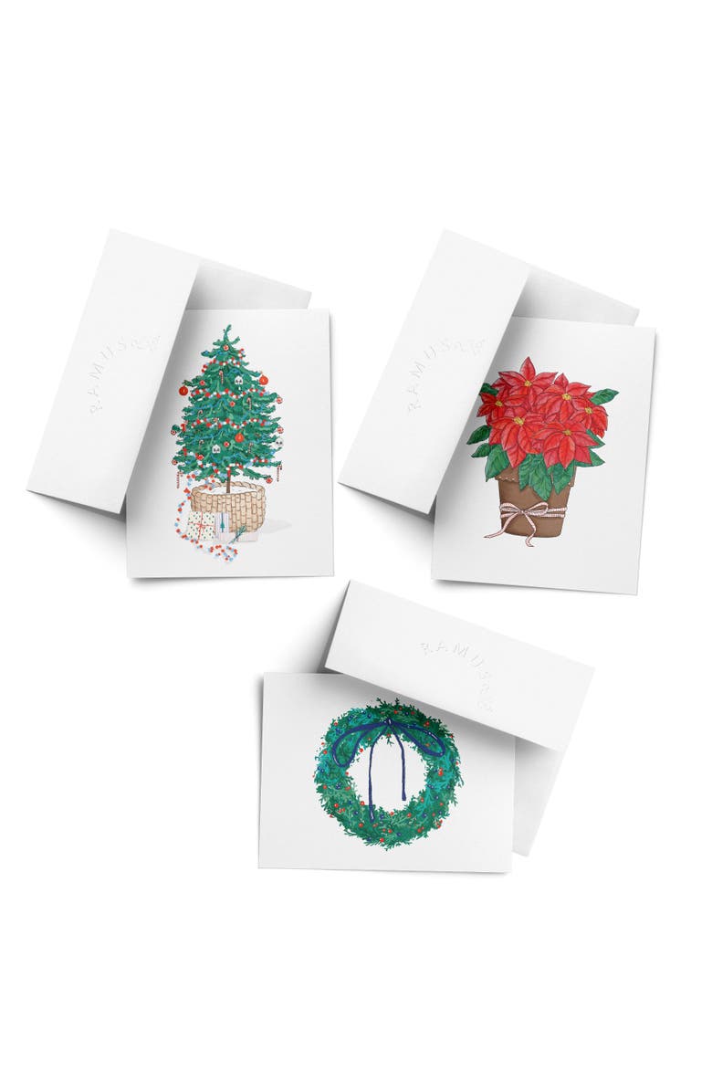 Ramus & Co Oh Christmas Tree, Poinsettia, Wreath Winter/Holiday/Christmas Greeting Card Pack Sets, Main, color, Multi-Pack