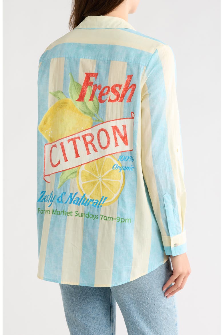 Postcard Button-Up Shirt, Alternate, color, R050 BLUE
