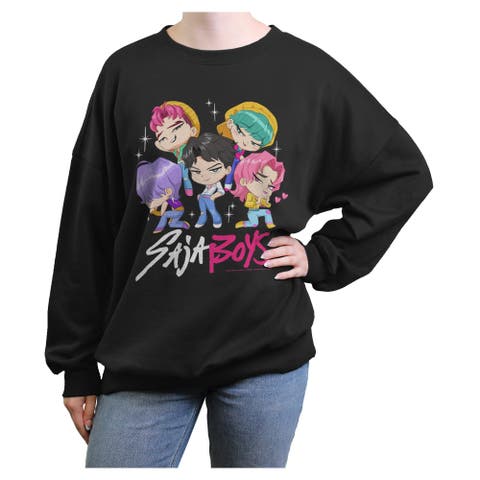 Junior's KPop Demon Hunters Saja Boys Chibi Group Logo  Sweatshirt